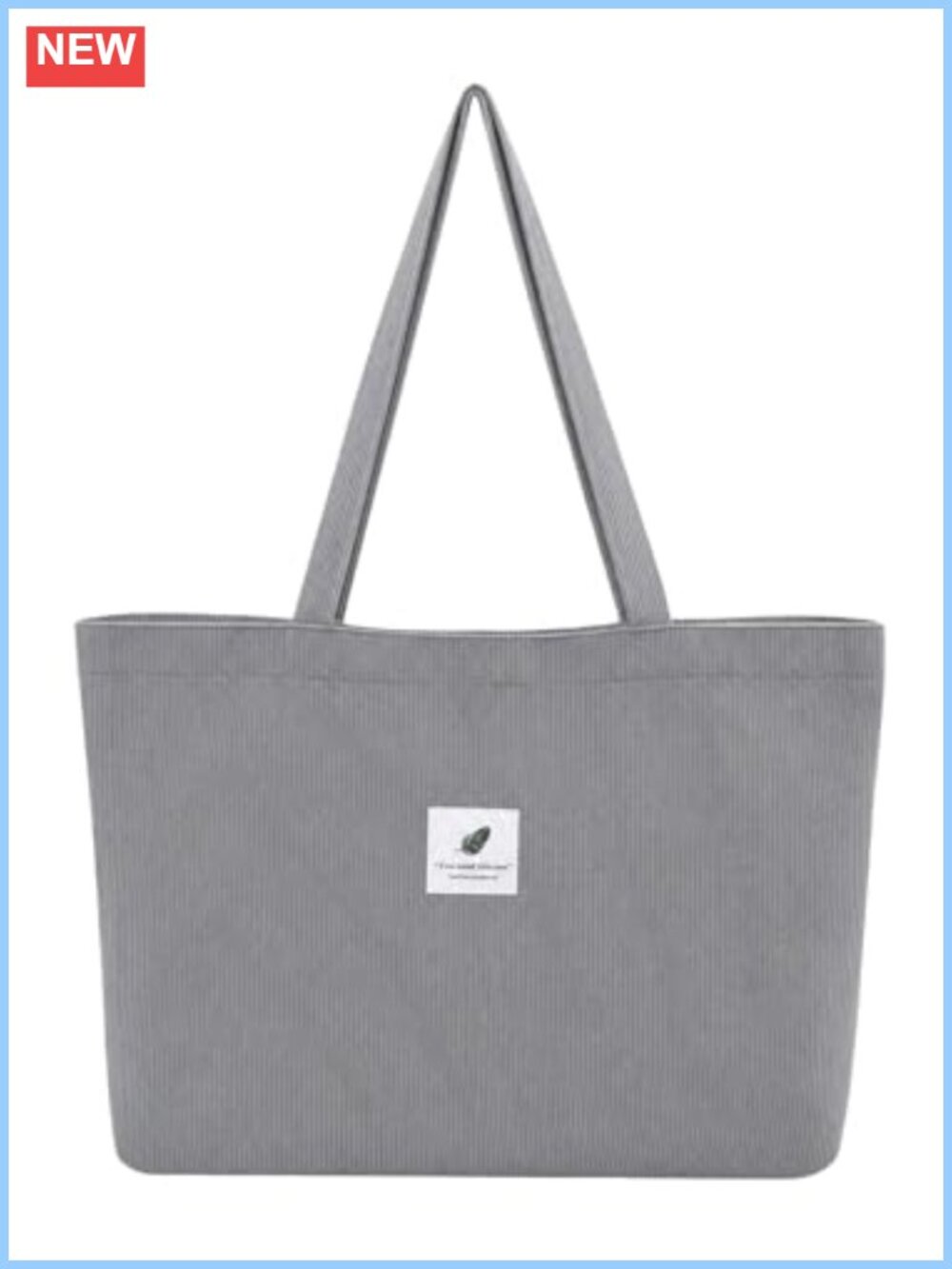 Large Corduroy Tote Bag Shoulder Handbag 3 Snaps Laptop Book Work